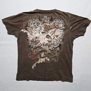 Counter Culture Graphic Tee Eagle Snake Brown L Gothic Affliction Style Y2K Tee